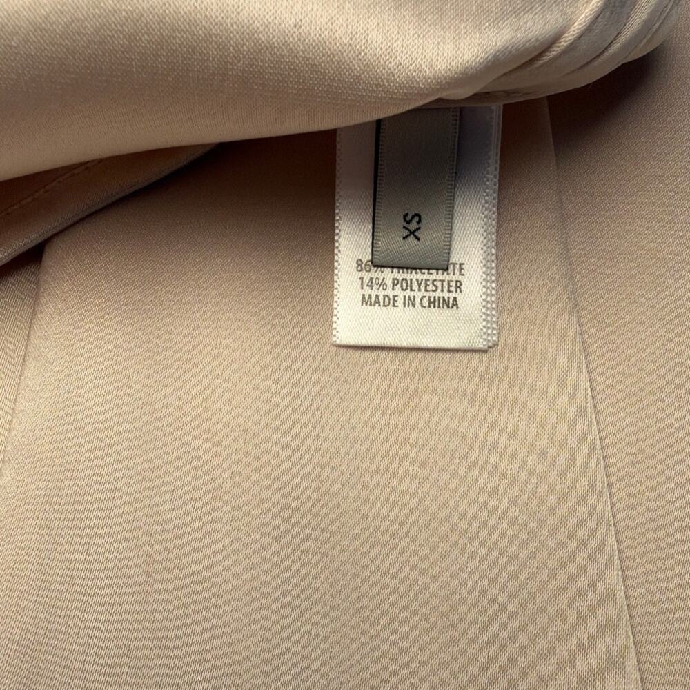St. John Champagne Liquid Satin Kate Pants & Scarf Back Blouse Set 0/XS Cocktail - Picture 9 of 14